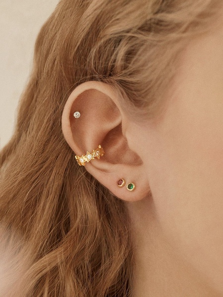 18K Gold Star Ear Cuff