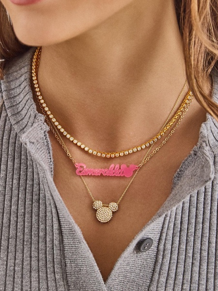 Disney Mickey Mouse Custom Acrylic Nameplate Necklace