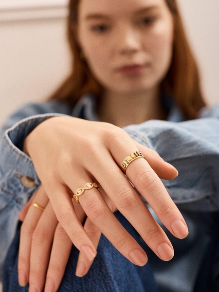 18K Gold Evil Eye Pavé Ring