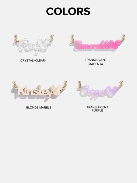 Disney Mickey Mouse Custom Acrylic Nameplate Necklace