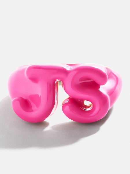 Custom Double Initial Enamel Block Ring