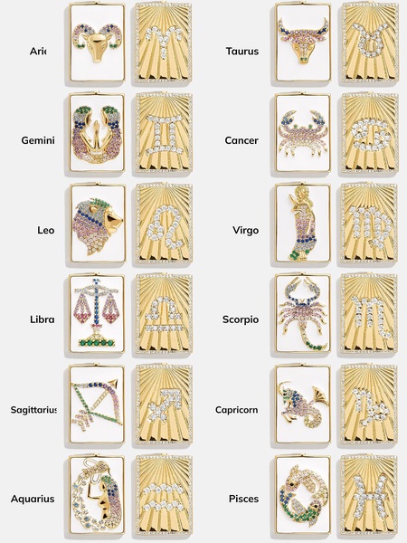 Reversible 18K Gold Zodiac Pendant Necklace