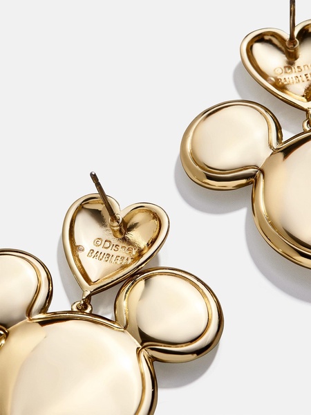 Mickey Mouse Disney Gold Heart Earrings