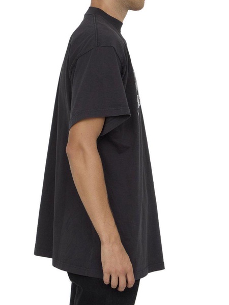 Men's Balenciaga Boxing T-shirt Medium Fit in Black Faded