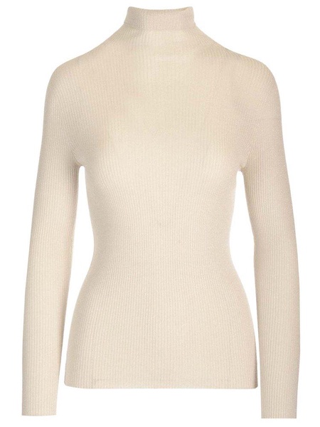 Ribbed Lurex Turtleneck