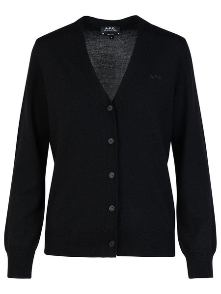 Logo Embroidered Knit Cardigan