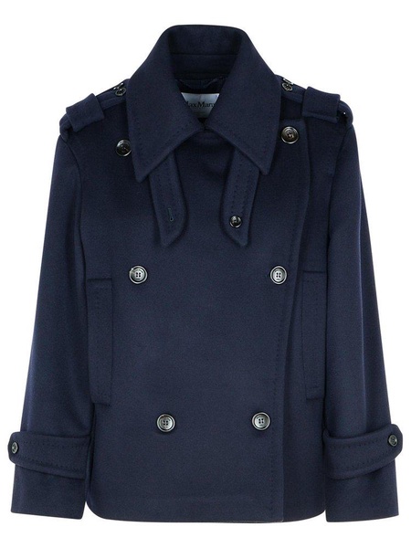 Max Mara 'Laveno' Blue Wool Blend Coat Women