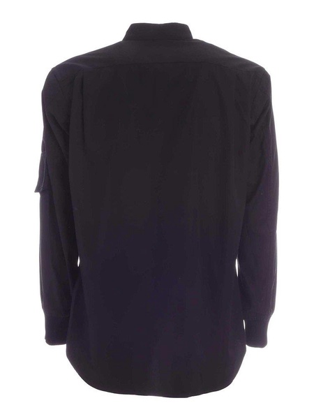 Knitted cuffs shirt in black