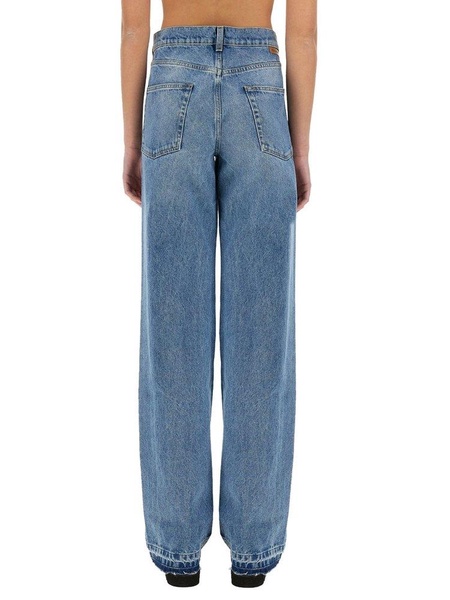 Straight-leg Jeans With Contrasting Panels