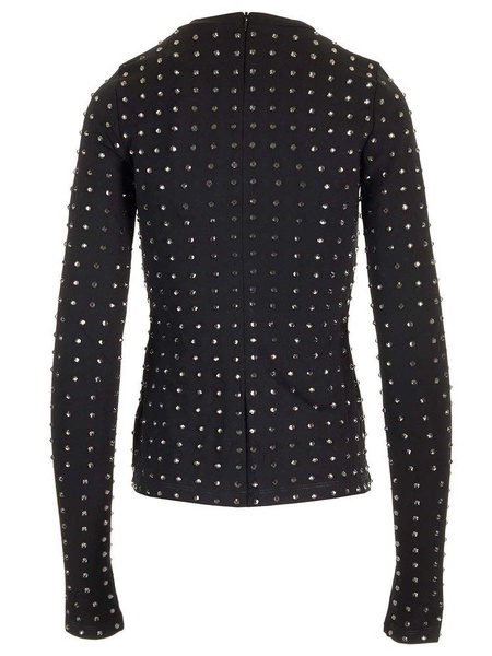 All-over Embellished Crewneck Top