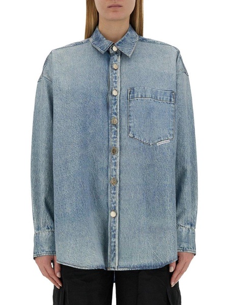 Printed jersey oversize shirt