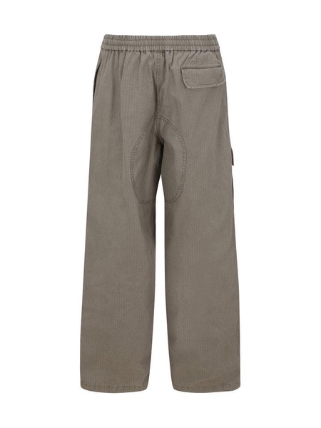 Logo Embroidered Mid-waist Pants