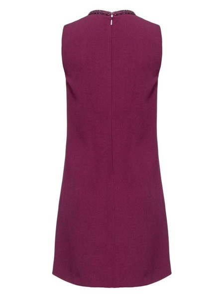 Embellished-neck Mini Dress