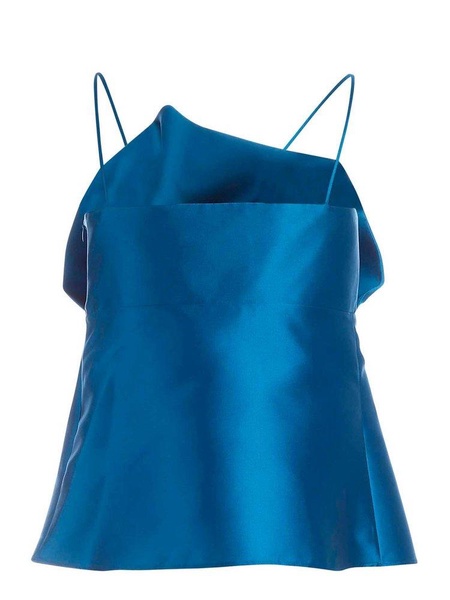 Maxi bow top in teal blue color