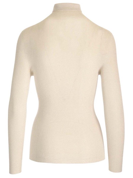 Ribbed Lurex Turtleneck