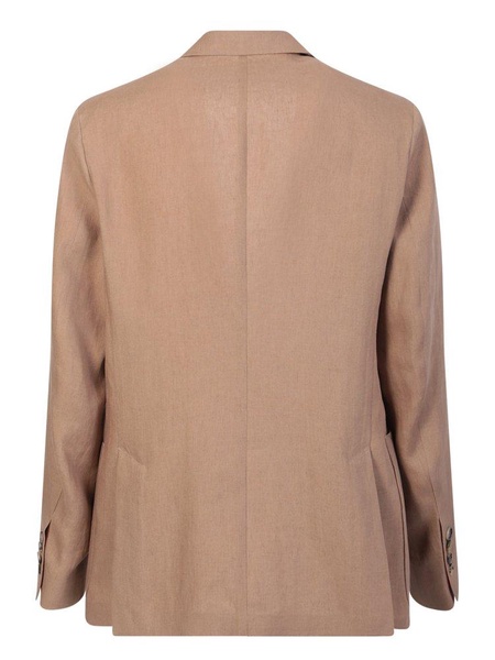 Tailored-fit Linen Patch-pocket Blazer