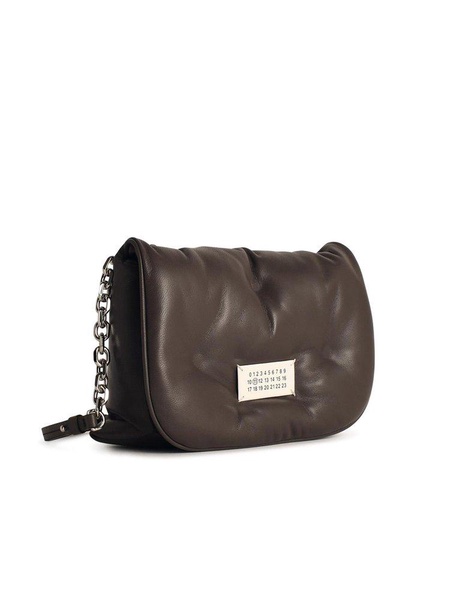 Maison Margiela 'Glam Slam' Grey Leather Crossbody Bag Women