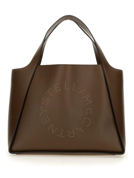 Logo Studded Open-top Tote Bag