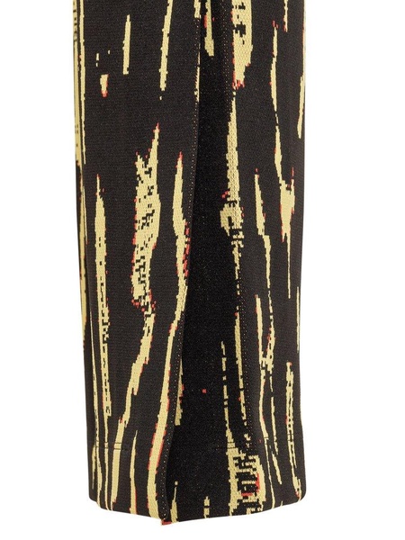 Graphic Printed Slit Flared Pants