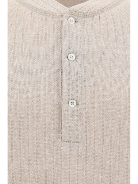 Brunello Cucinelli Men Linen Polo Shirt