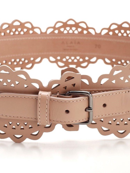 Laser-cut leather corset belt