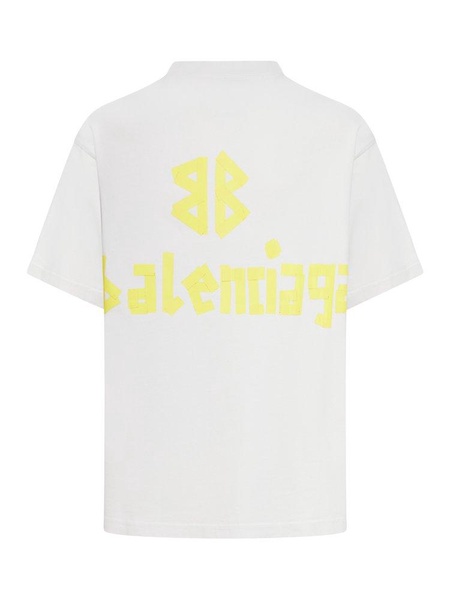 Tape Type T-shirt Medium Fit in White