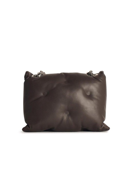 Maison Margiela 'Glam Slam' Grey Leather Crossbody Bag Women