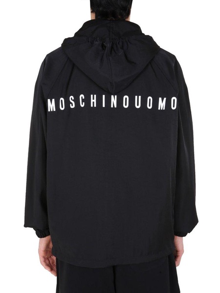 TECHNICAL FABRIC WINDBREAKER WITH LOGO