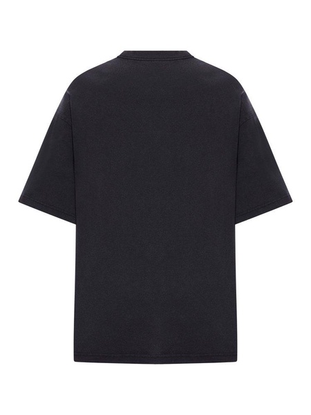 Women's I Love Paris & Balenciaga Cropped T-shirt Oversized in Black Faded