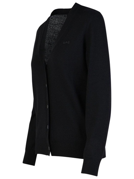 Logo Embroidered Knit Cardigan