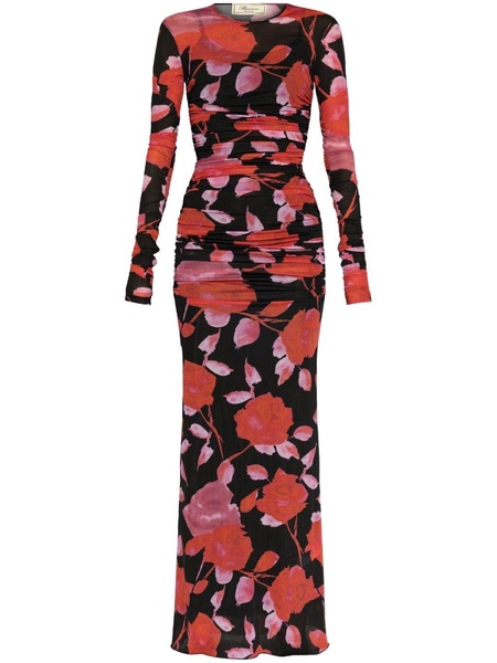 LONG DRESS IN JERSEY FLOWER PRINT