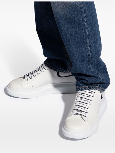 White Leather Sneakers With White Leather Heel