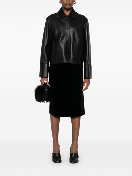 Velvet midi skirt