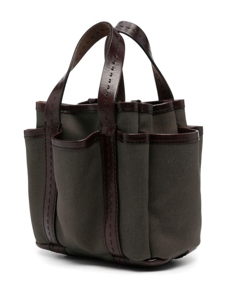 Giardiniera Mini canvas and leather tote bag
