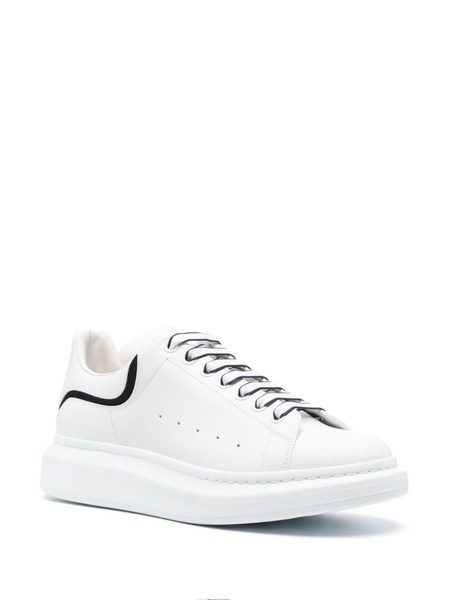 White Leather Sneakers With White Leather Heel