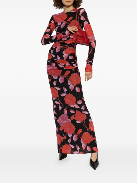 LONG DRESS IN JERSEY FLOWER PRINT