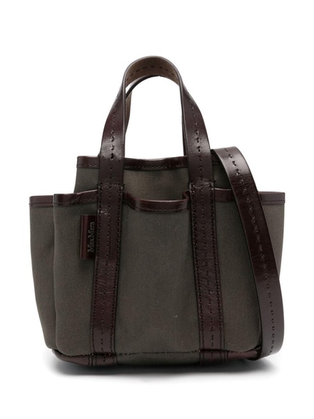 Giardiniera Mini canvas and leather tote bag