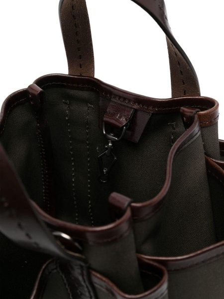 Giardiniera Mini canvas and leather tote bag
