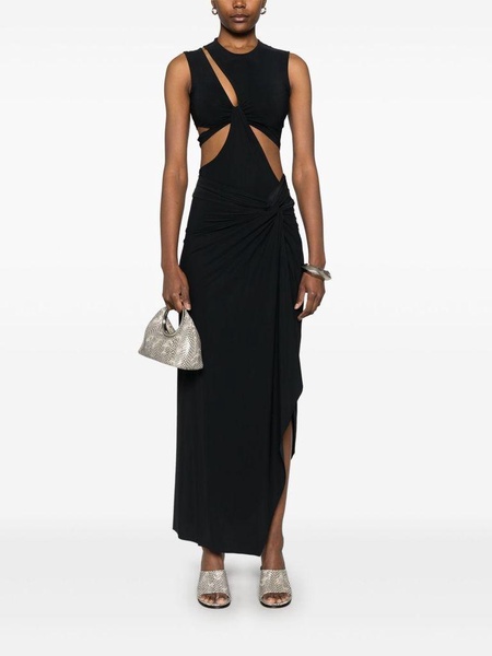 Long black draped skirt 'Milla' with knot