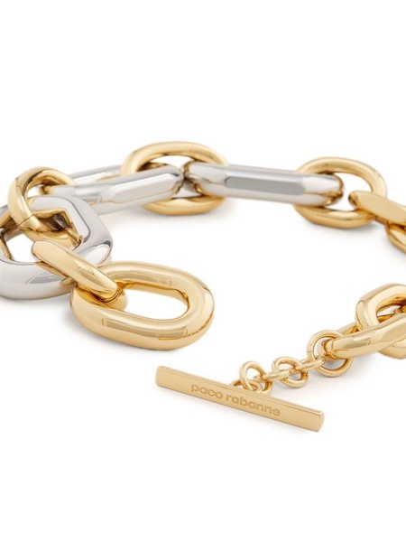 XXL chain necklace in silver and gold-tone brass