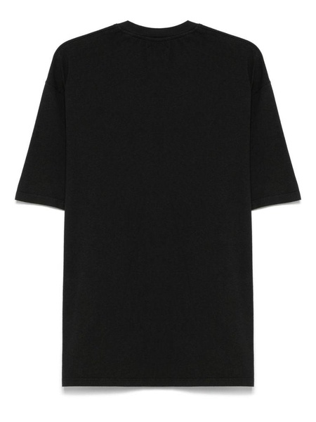 Crew-neck t-shirt in black cotton with logo