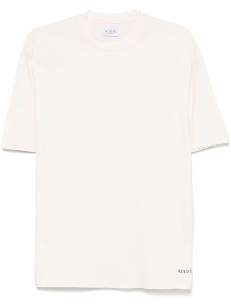 Crew-neck t-shirt in white cotton with logo