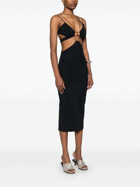 Black midi dress 'Klea' with cut-out details