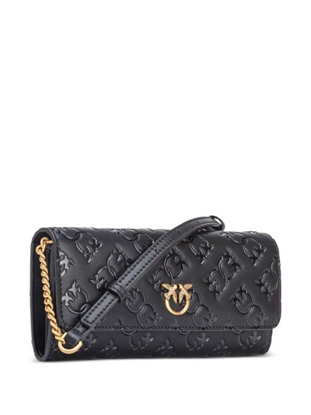 Black leather 'Love Tiny Birds' wallet