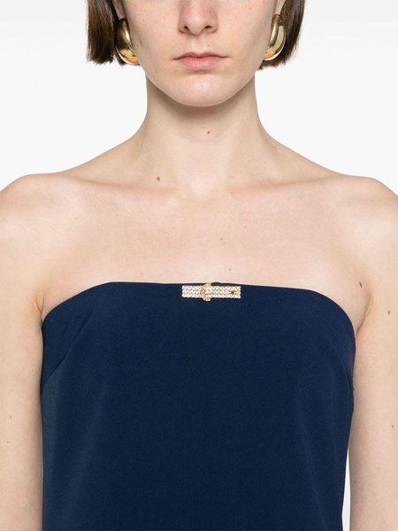 Sheath long dress in navy blue