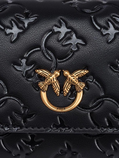 Black leather 'Love Tiny Birds' wallet