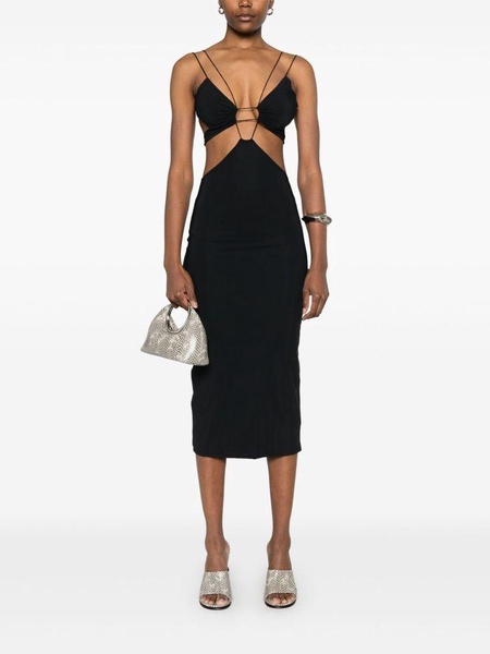 Black midi dress 'Klea' with cut-out details