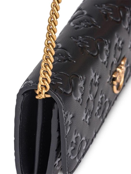Black leather 'Love Tiny Birds' wallet