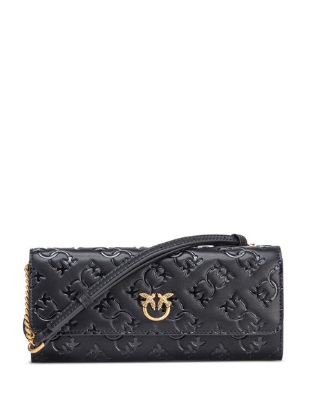 Black leather 'Love Tiny Birds' wallet