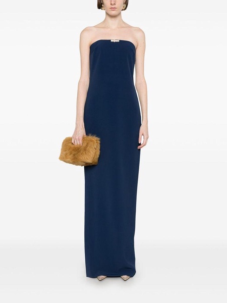 Sheath long dress in navy blue